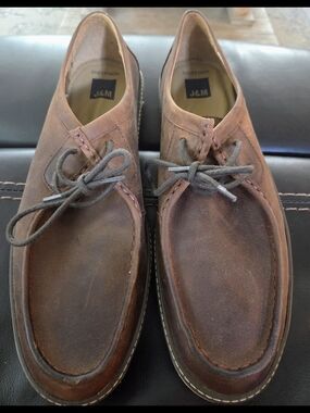 Johnston & Murphy Mens Brown Leather Oxfords & Lace Up